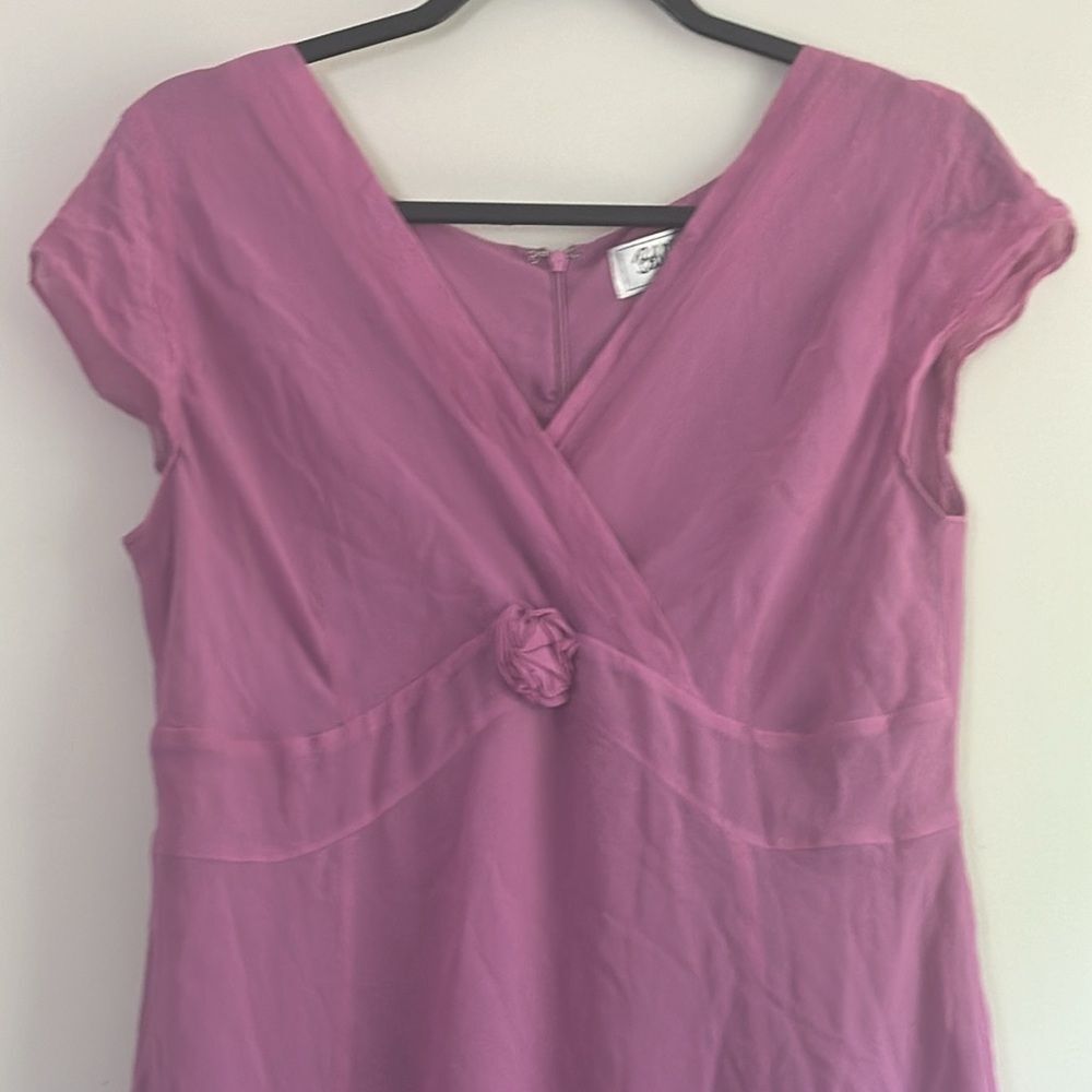 Bob Mackie Muave Short Sleeve Midi Dress Size 12 - Picture 3 of 5
